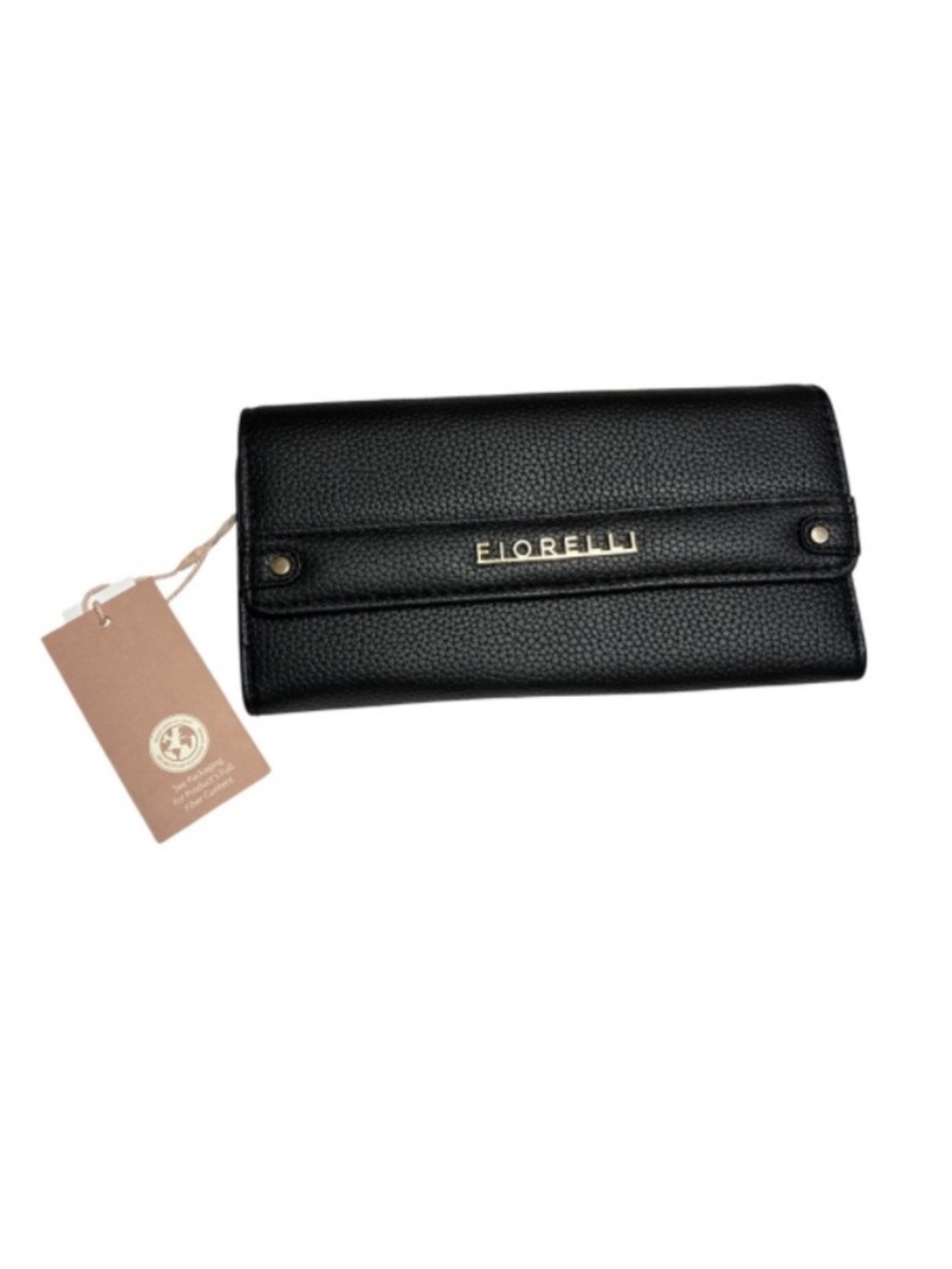 Fiorelli Black Pebbled Texture Women's Wallet with Gold Logo